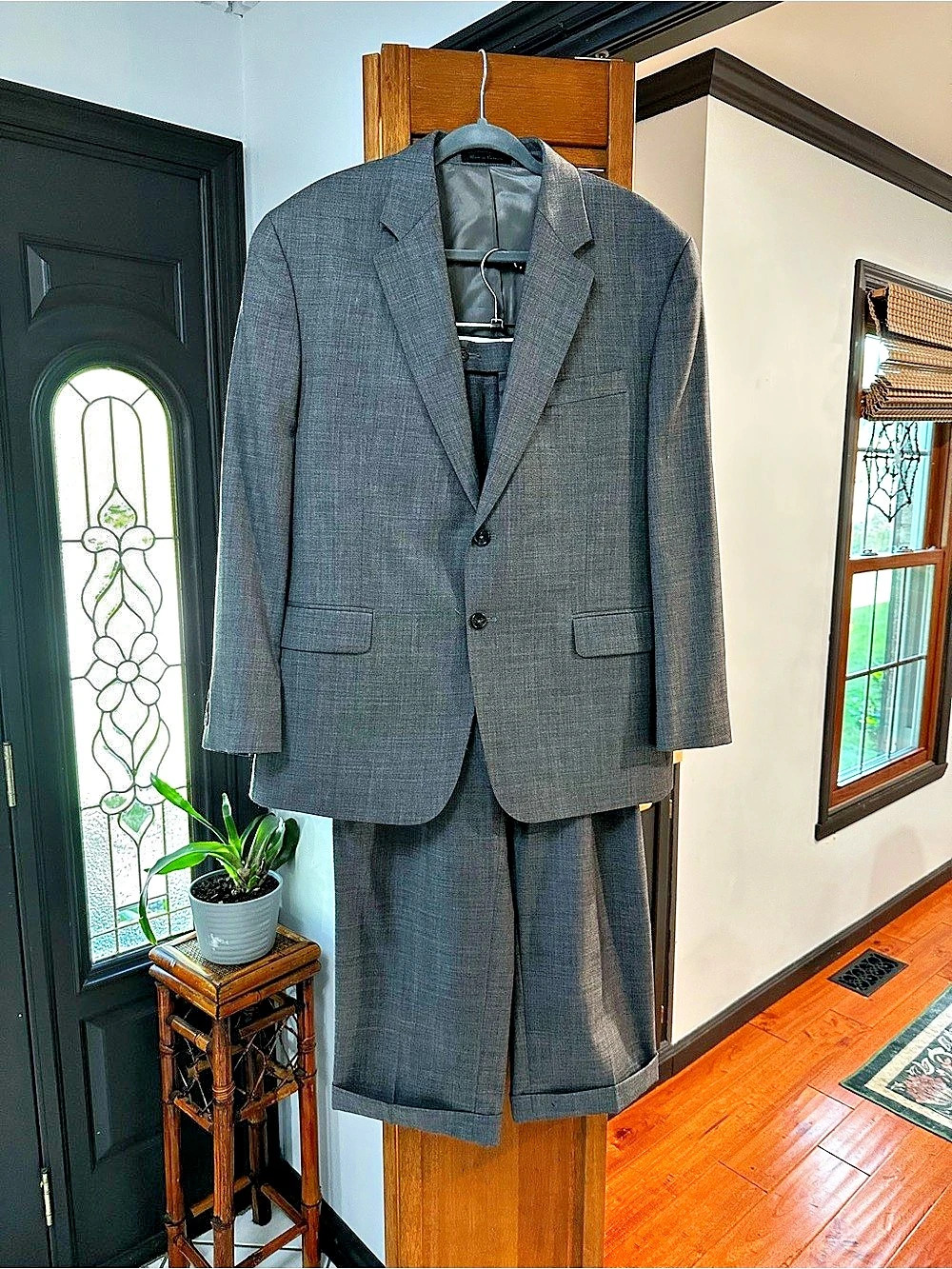 Chaps Men's Gray Wool Suit